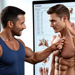 **

A new personal trainer interacting with a client, explaining fitness and anatomy using a chart showing muscles and bones. Emphasis on a friendly and knowledgeable demeanor.

**